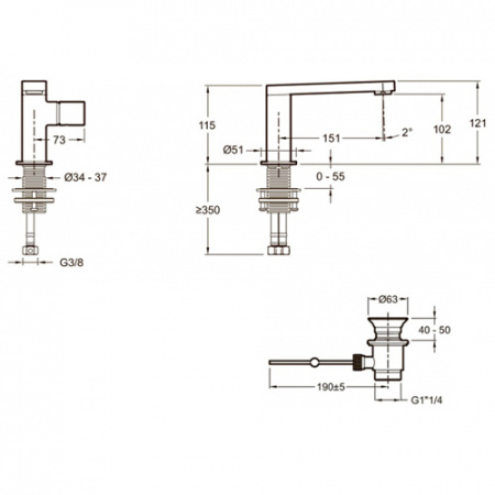 Смеситель для раковины Jacob Delafon Composed E73050-CP фото