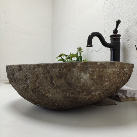 Накладная раковина из речного камня RS01470 (56*46*15) 50F фото