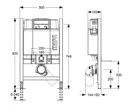Инсталляция для подвесного унитаза Mepa VariVIT B31 511103 (низкая) фото