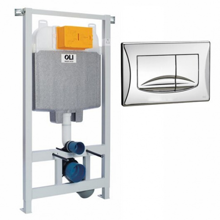 Инсталляция для подвесного унитаза Oli 74 09262OLM с клавишей хром глянцевый фото