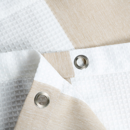 Текстильная шторка для ванны Fixsen Vafel FX-5020A бежевая фото