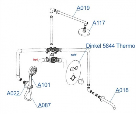 Душевая система скрытого монтажа WasserKRAFT Thermo A175817 фото