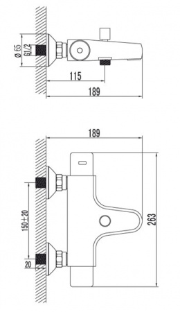 Термостатический смеситель для ванны с душем Lemark Thermo LM7732C фото
