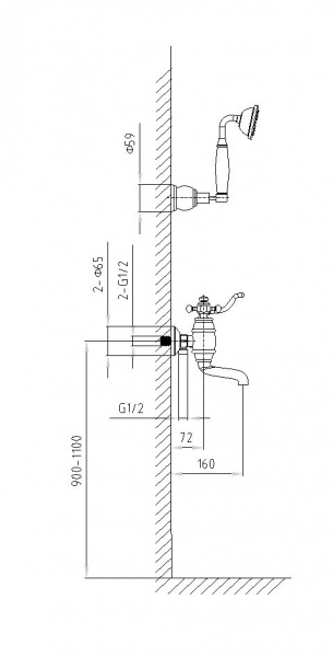 Смеситель для ванны с душем Timo Lina 7034/02Y фото