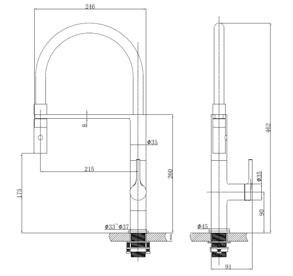 Смеситель для кухни Vincea VKF-114MB черный матовый фото