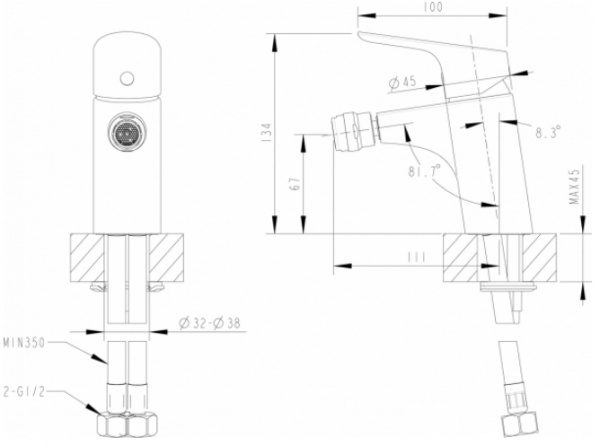 Смеситель для биде Bravat Drop F34898C фото