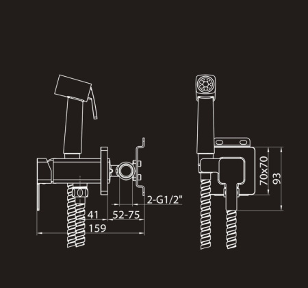 Гигиенический душ со смесителем Elghansa 22Q0017 (Set-112) фото