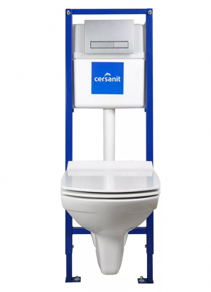 Комплект подвесной унитаз с инсталляцией Cersanit Carina S-SET-CARC/LPRO/S-DL/Cm-w фото