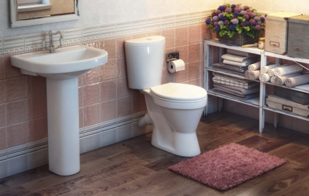 Унитаз-компакт напольный Rosa Элегант 433049 с сиденьем фото