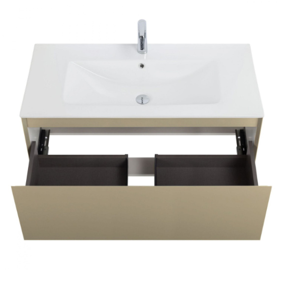 Тумба под раковину Art&Max Latina AM-Latina-1000-1C-SO-BGM серо-бежева матовая фото