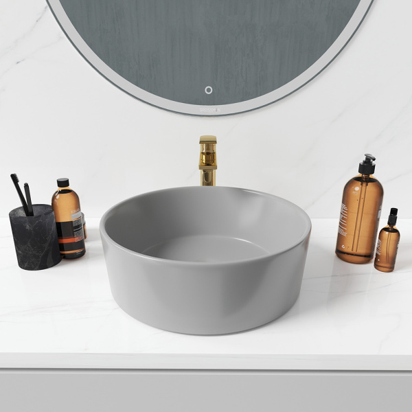 Накладная раковина Grossman Color GR-3013GM 40x40 серая матовая фото