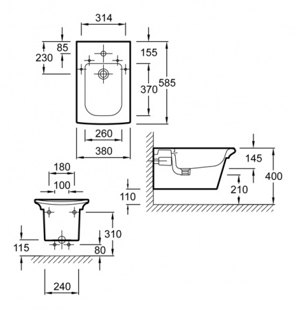 Биде подвесное Jacob Delafon Stillness E1304 фото