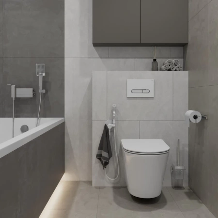 Клавиша смыва Iddis Unifix UNI01WCi77 белая матовая/хром фото