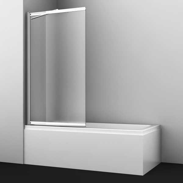 Стеклянная шторка на ванну WasserKRAFT Main 41S02-100L Matt glass Fixed фото