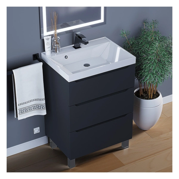 Тумба под раковину напольная Uperwood Tanos 60 291020332 черная матовая фото