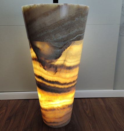 Раковина напольная из оникса Yellow ON-01355 (45*45*90) фото