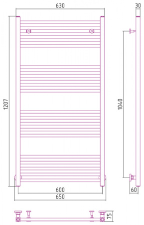Водяной полотенцесушитель Сунержа Модус 120х60 00-0250-1260 фото