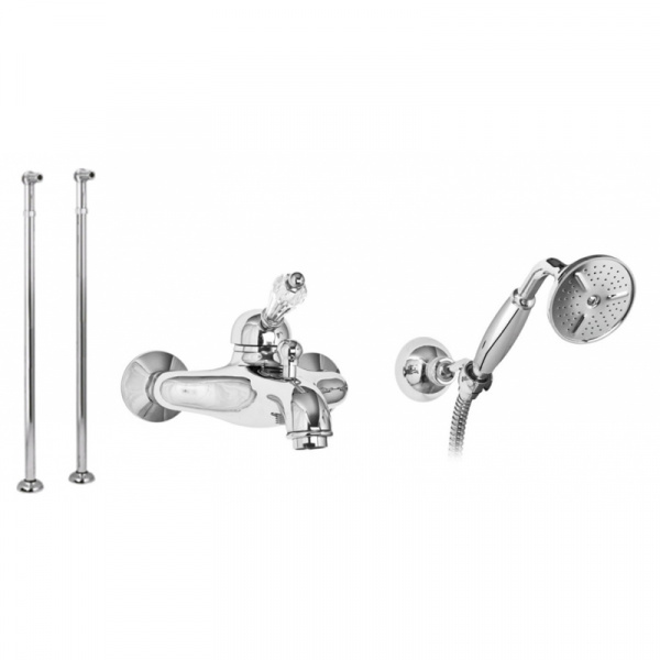 Смеситель для ванны напольный Cezares Vintage VINTAGE-VDPM-01-Sw хром/swarovski фото