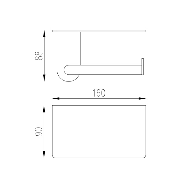 Держатель для туалетной бумаги с полкой Abber Pol 316 AA1930BST брашированная сталь фото