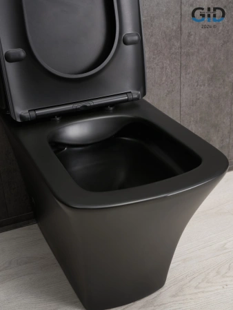 Унитаз напольный безободковый GID Tn2184Bm с сиденьем фото