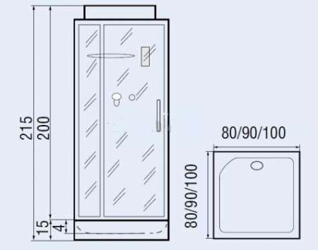 Душевая кабина River Tana Б/К 90 фото