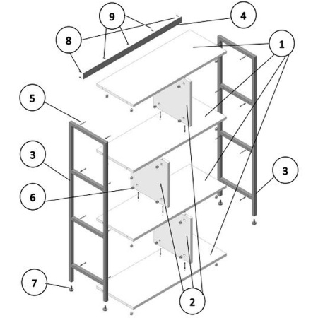Стеллаж Sanflor Лофт №2 80 С08090 фото