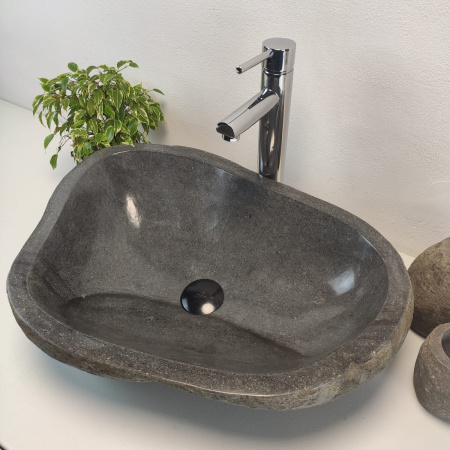Накладная раковина из речного камня RS0931 (56*40*15) фото