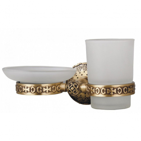 Стакан для зубных щеток с мыльницей Zorg Antic AZR 21 BR фото