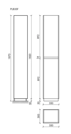 Шкаф-пенал напольный Sancos Libra Floor PLB35FECH дуб чарльстон фото
