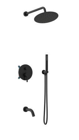 Душевая система скрытого монтажа Vincea Villa VSFW-1VL3MB черная матовая фото