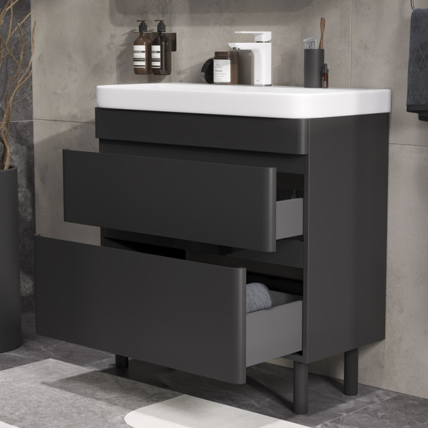 Тумба под раковину напольная EQUIL Eltoro 70 tnELTR80.2Y-03 черный софт фото