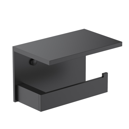 Держатель для туалетной бумаги с полочкой Timo Petruma 15243/03 черный фото