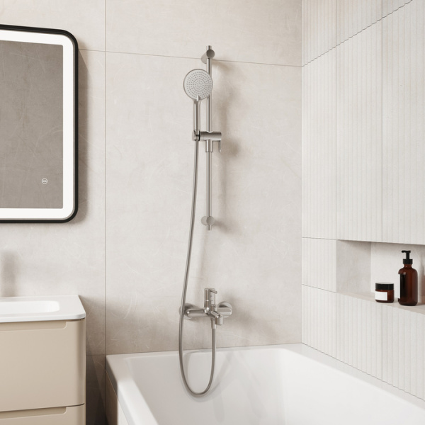 Смеситель для ванны с душем Iddis Aiger AIGBC00i02WA хром матовый фото