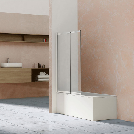 Шторка для ванны раздвижная Vincea Extra VSB-1E100CL хром прозрачное стекло фото