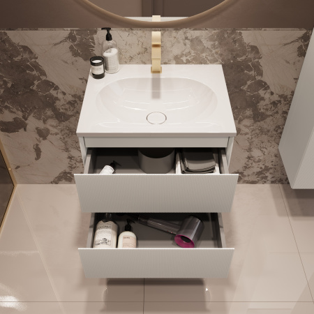 Тумба под раковину Vincea Welle 60 VMC-2WL600MW M.White Soft-touch фото