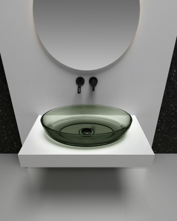 Накладная раковина Abber Kristall AT2801Vesuvian 60x40 оливковая фото