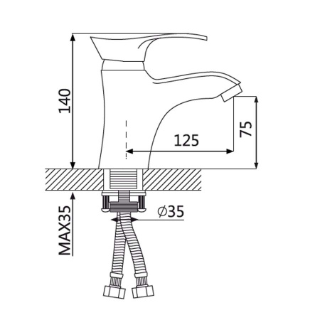 Смеситель для раковины Oute T01S T0101BS фото