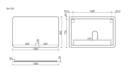 Зеркало с подсветкой Sancos Ray RA1200 120x80 фото