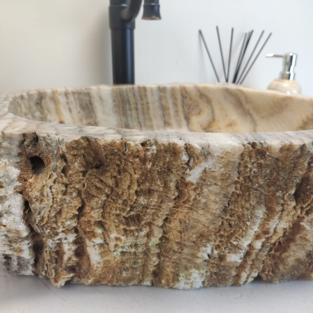 Накладная раковина из оникса Erozy Grey EO-00655 (45*43*15см) фото