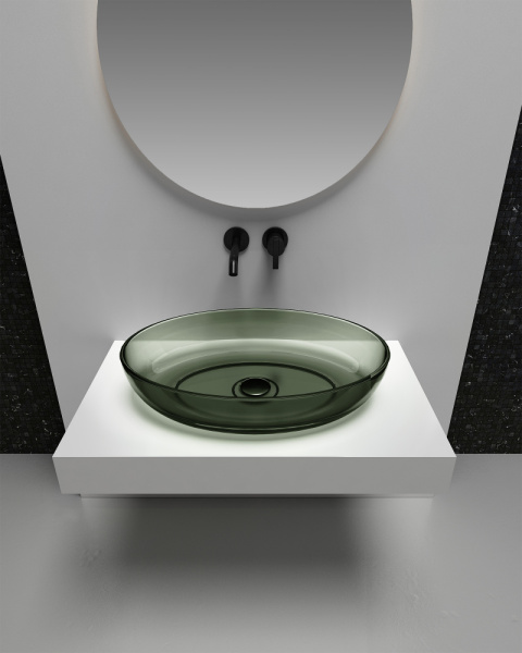 Накладная раковина Abber Kristall AT2801Vesuvian 60x40 оливковая фото