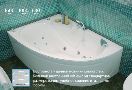 Акриловая ванна Triton Николь 160х100 R фото