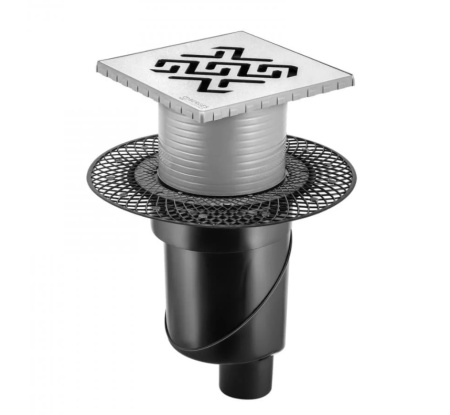 Душевой трап Berges Platz Antik 150х150 вертикальный слив, хром фото