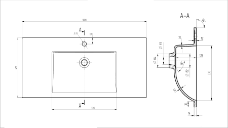 Раковина Vincea VCB-13100G 100 см серая фото