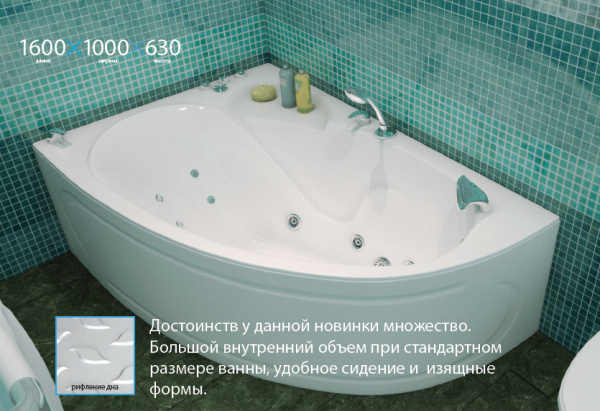 Акриловая ванна Triton Николь 160х100 L фото