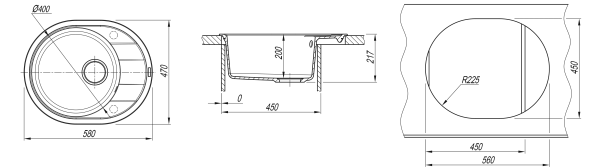 Кухонная мойка РОДОС 580 Florentina 20.240.В0580 шампань фото