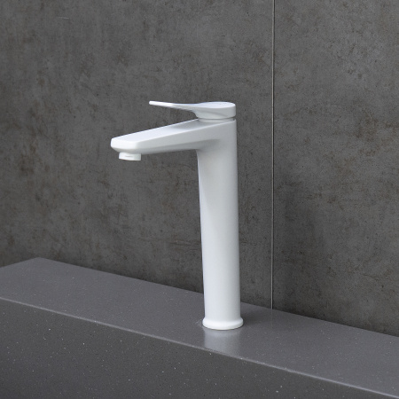 Высокий смеситель для раковины Lemark Bronx LM3709MW с донным клапаном фото