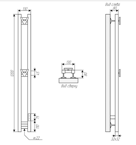 Электрический полотенцесушитель ДВИН X plaza neo 120/10 К диммер квадрат Белый (4657763847272) фото