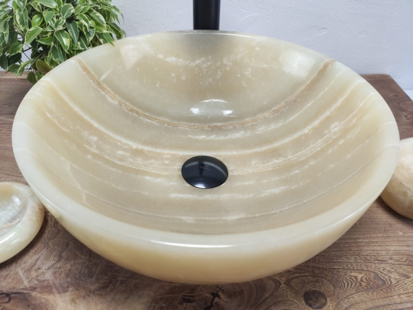Накладная раковина из оникса Bowl Yellow Small TinLip BO-01024 (40*40*15) фото