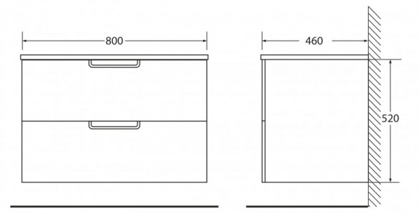 Тумба под раковину BelBagno Leticia BB800DDAC/BL 80 см фото