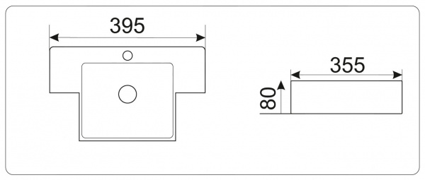 Подвесная раковина CeramaLux N 9320 39,5х36,5 фото